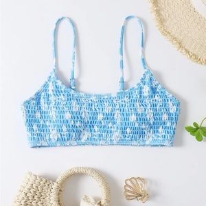 Blue ruched bikini Top size medium